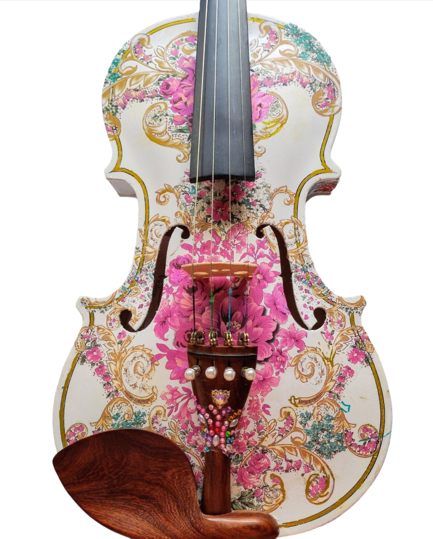 Gilded Age Violin w Matching Carbon Fiber Bow Case Crystal Fine Tuners Rosin Strings Set Up, perfect for elegant performances.