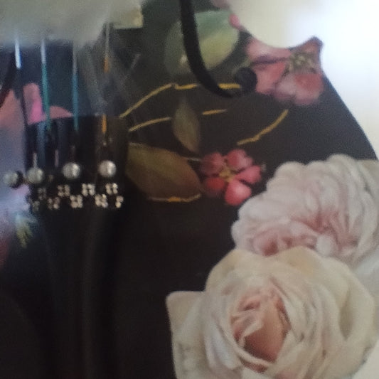 Black Rose Viola Outfit w Custom Crystal Tailpiece - Rozanna's Violins