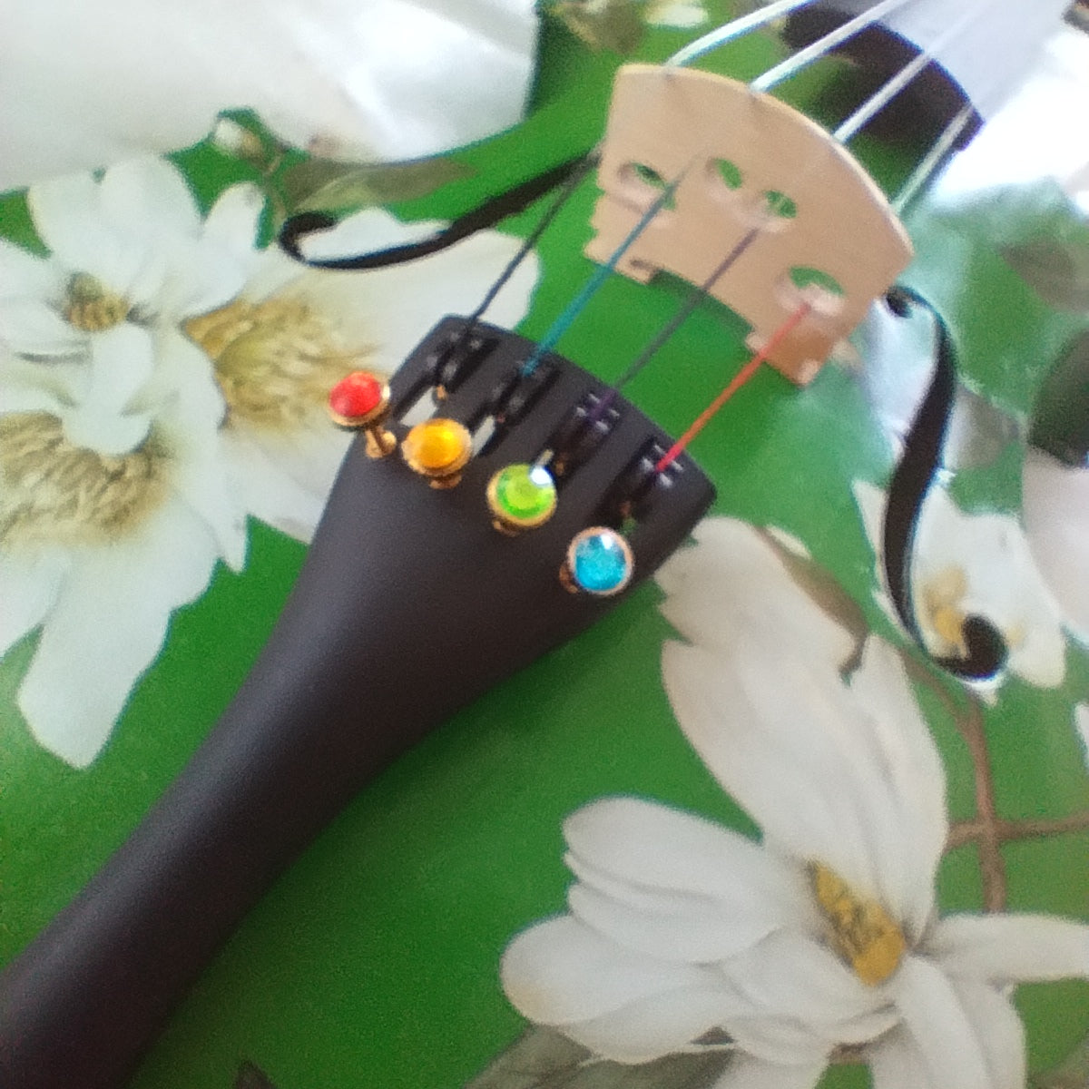 Color Coded Crystaline Violin Tailpiece - Rozanna's Violins