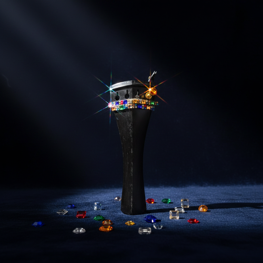 E String Swarovski Crystal Tailpiece — Styled Background