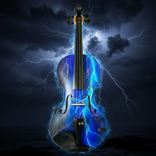 Electric Blue Lightning Violin — Editorial