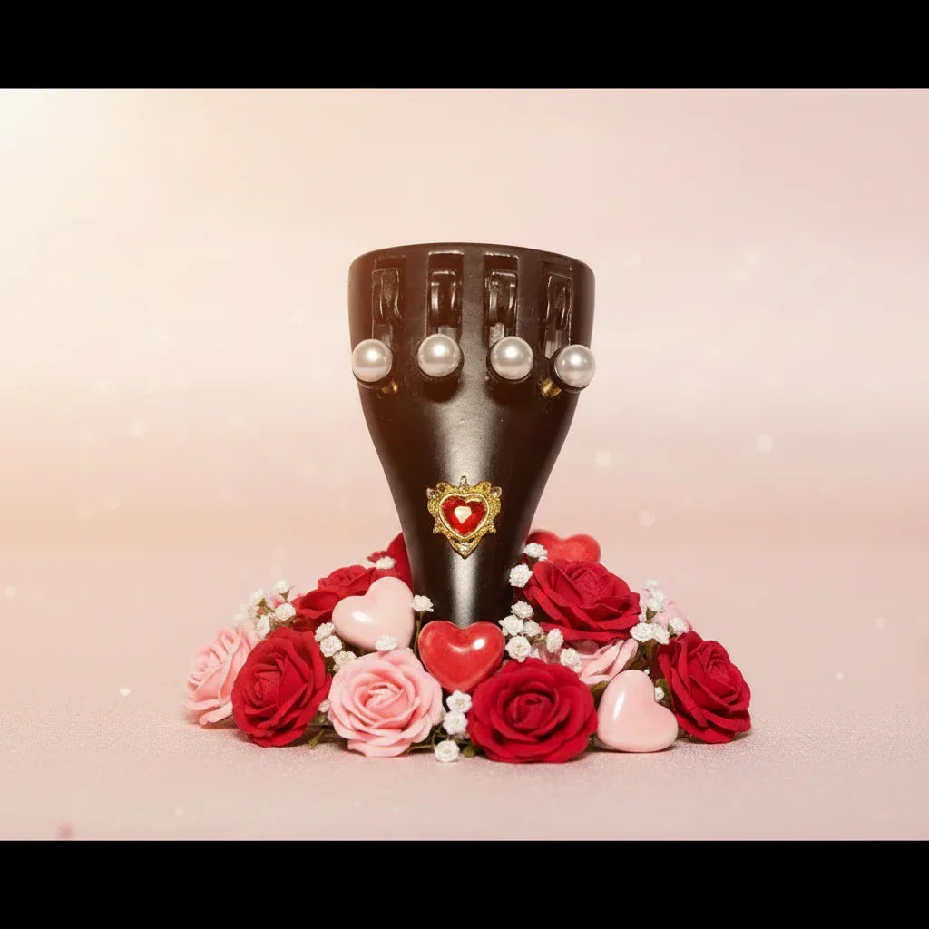 Rozanna's Love Song Bejeweled Cello Tailpiece | Heart Crystal Design - Rozanna's Violins