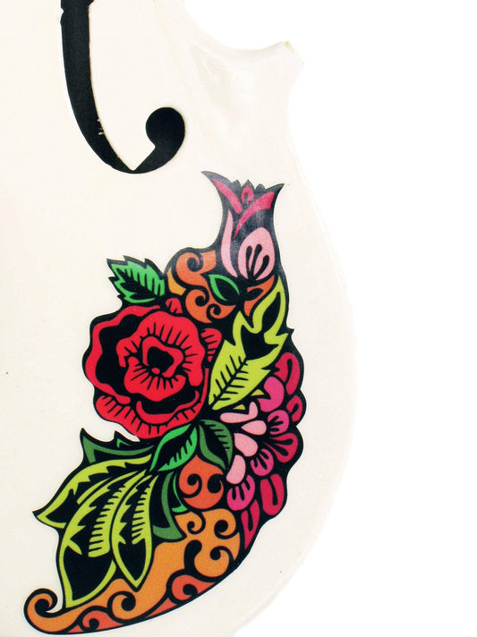 Rozanna's Violins Butterfly Rose Tattoo White Violin