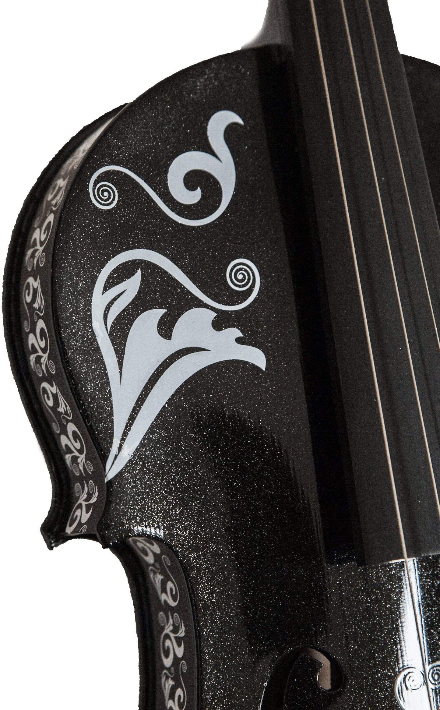Rozanna's Violins Sugar Skull Black Glitter Violin