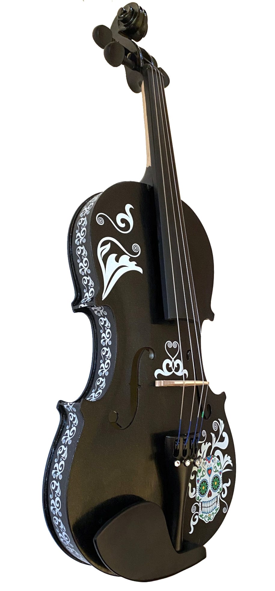 Rozanna's Violins Sugar Skull Black Glitter Violin