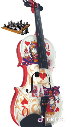 Queen of Hearts White/Red Violin Outfit - Rozanna's Violins