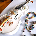 Native American Spirit Violin Outfit | Robin Egg Blue & Gold Motif, Crystal Tuners - Rozanna's Violins