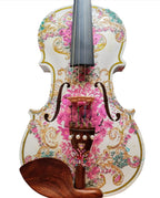 Gilded Age Violin Outfit | Crystal & Pearl Tailpiece, Carbon Fiber Bow - Rozanna's Violins