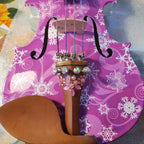 Snowflake Fuchsia Sparkle Violin Outfit | Carbon Fiber Bow & Case - Rozanna's Violins