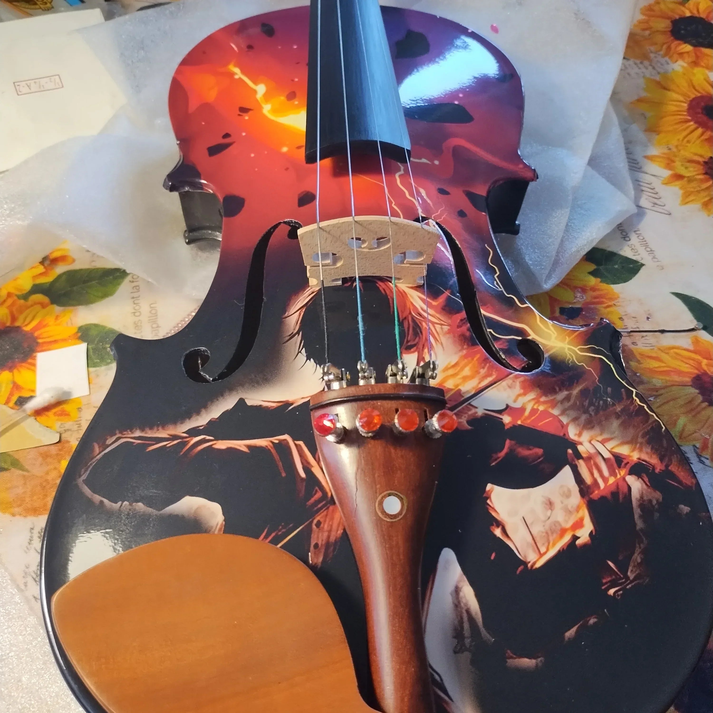 Lightning Boy Anime Violin Outfit | Carbon Fiber Bow & Crystal Tailpiece - Rozanna's Violins