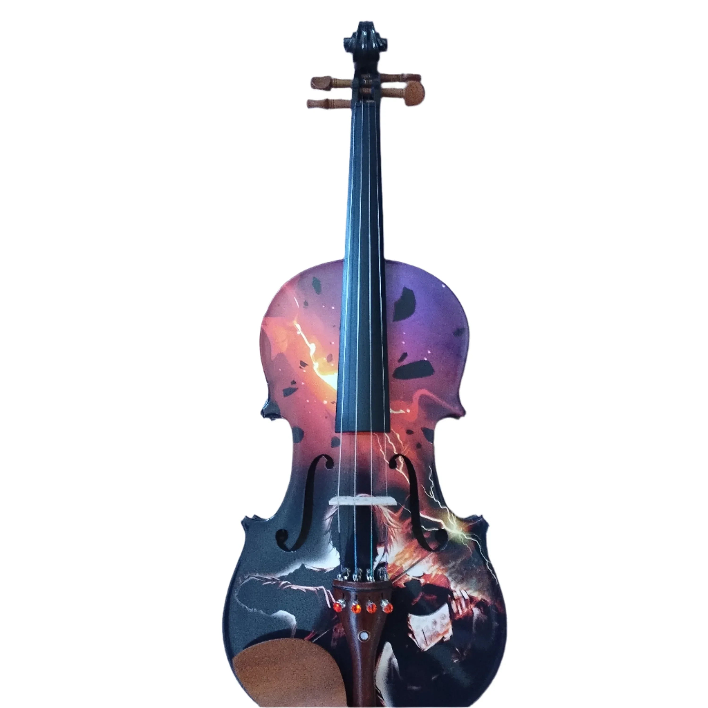 Lightning Boy Anime Violin Outfit | Carbon Fiber Bow & Crystal Tailpiece - Rozanna's Violins