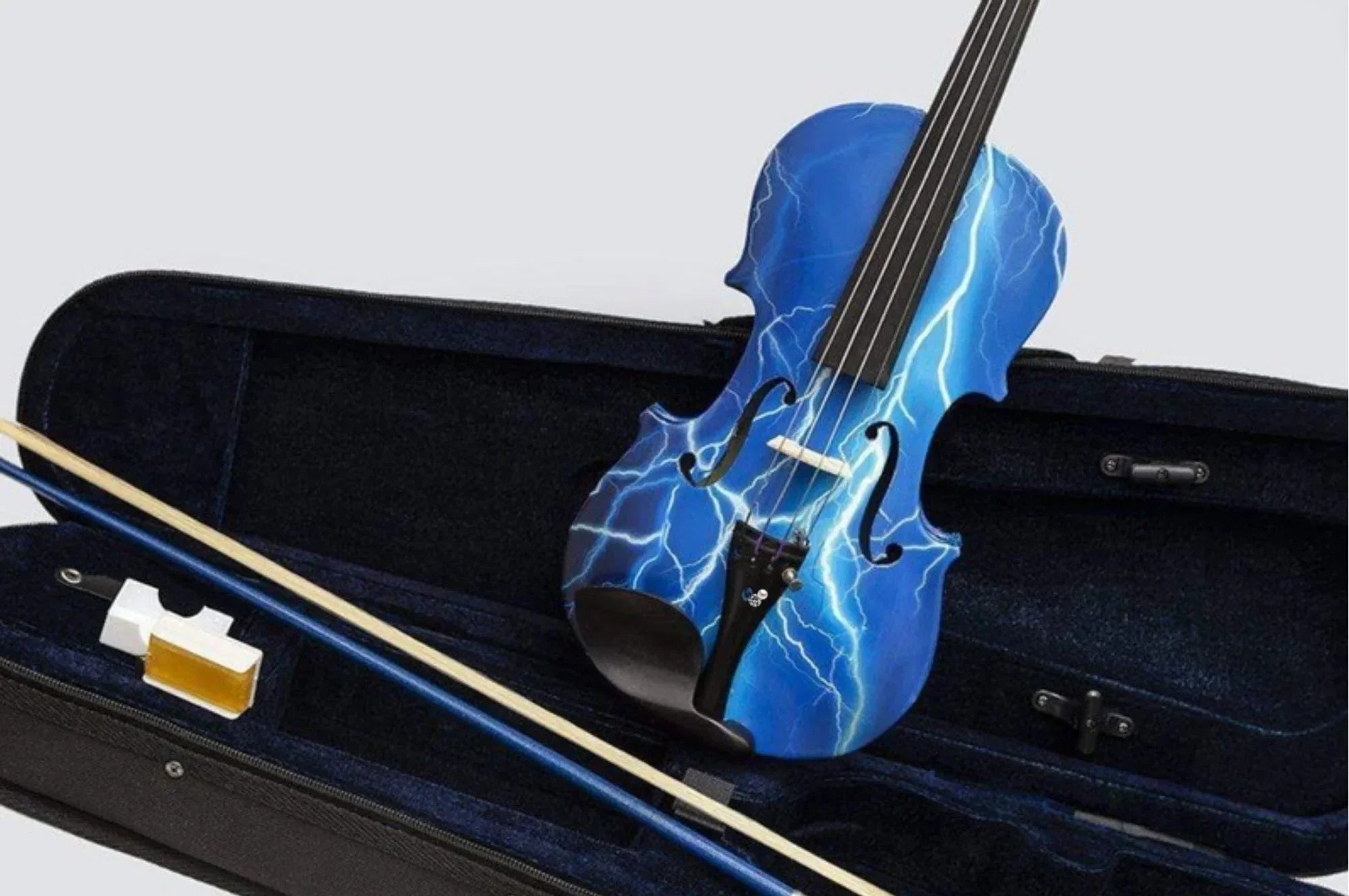 Rozanna's Blue Lightning Violin Outfit | Carbon Fiber Bow & Crystal Tuners - Rozanna's Violins