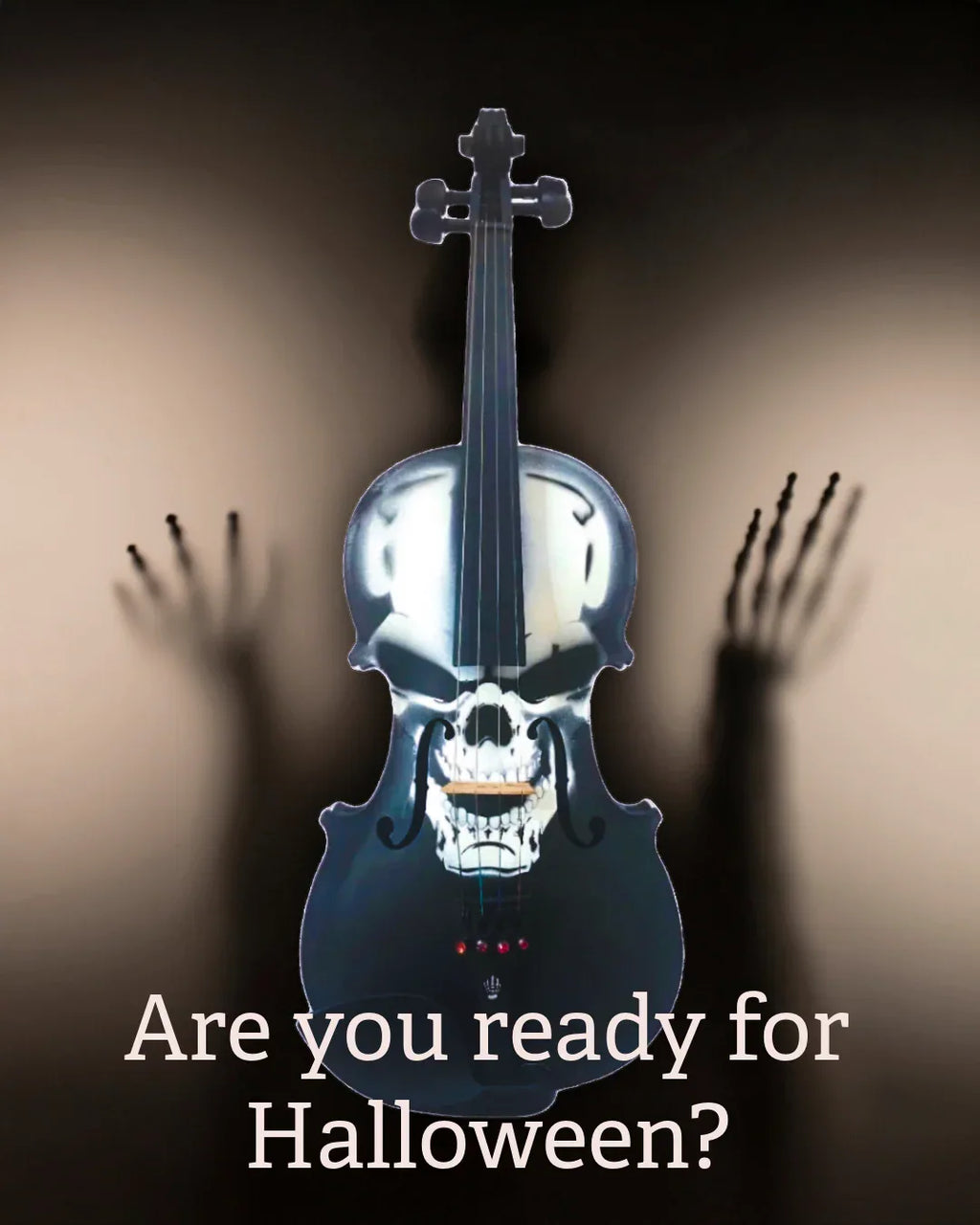 Scourge of War Skull Violin Outfit | Carbon Fiber Bow & Crystal Fine Tuners - Rozanna's Violins