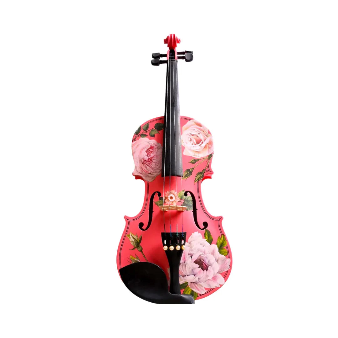 Sunflower Delight Green Violin Outfit | Pearl Fine Tuners & Fiberglass Bow - Rozanna's Violins
