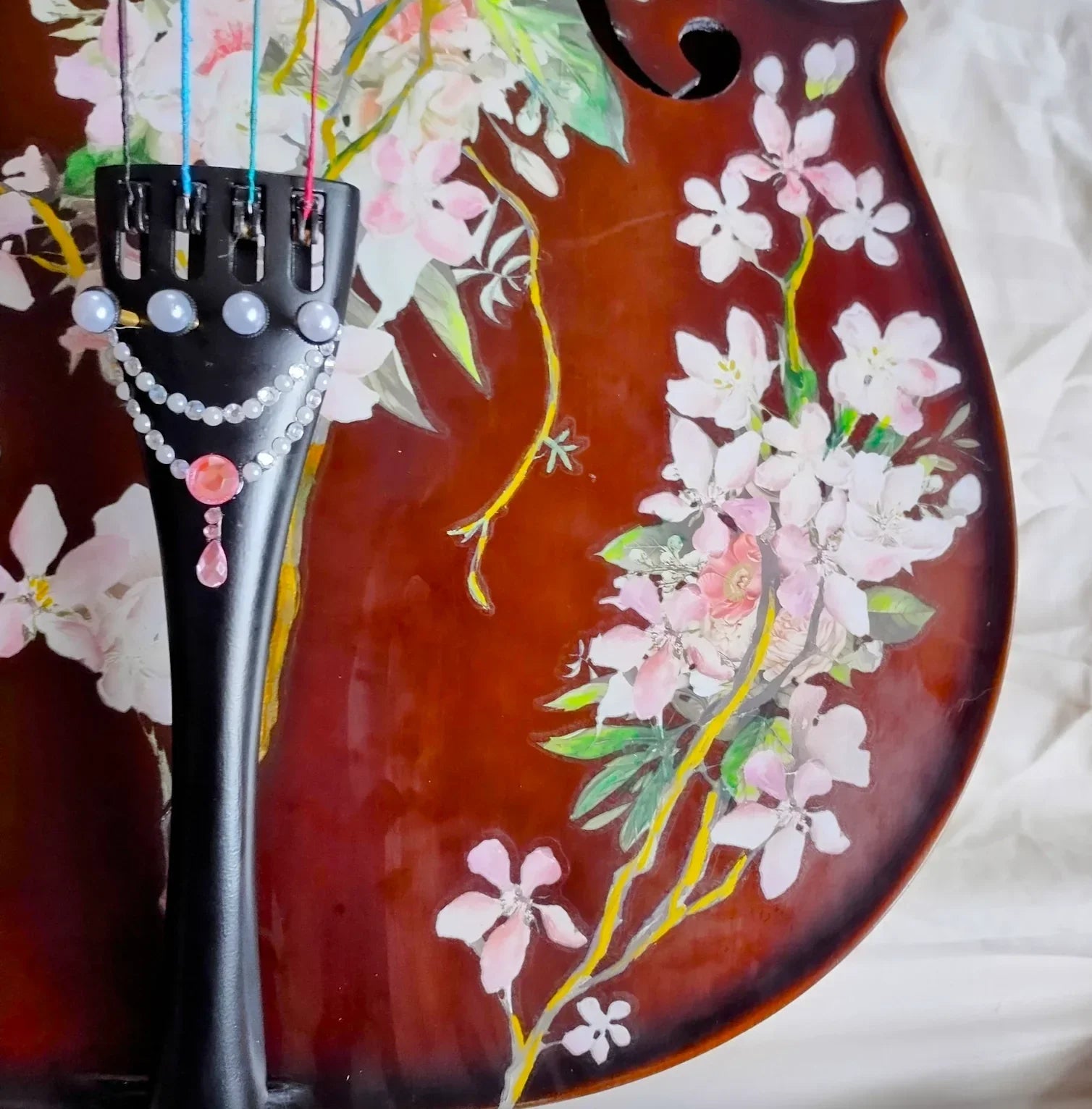 Cherry Blossom Cello Outfit | Pearl Fine Tuners & Brazilwood Bow - Rozanna's Violins