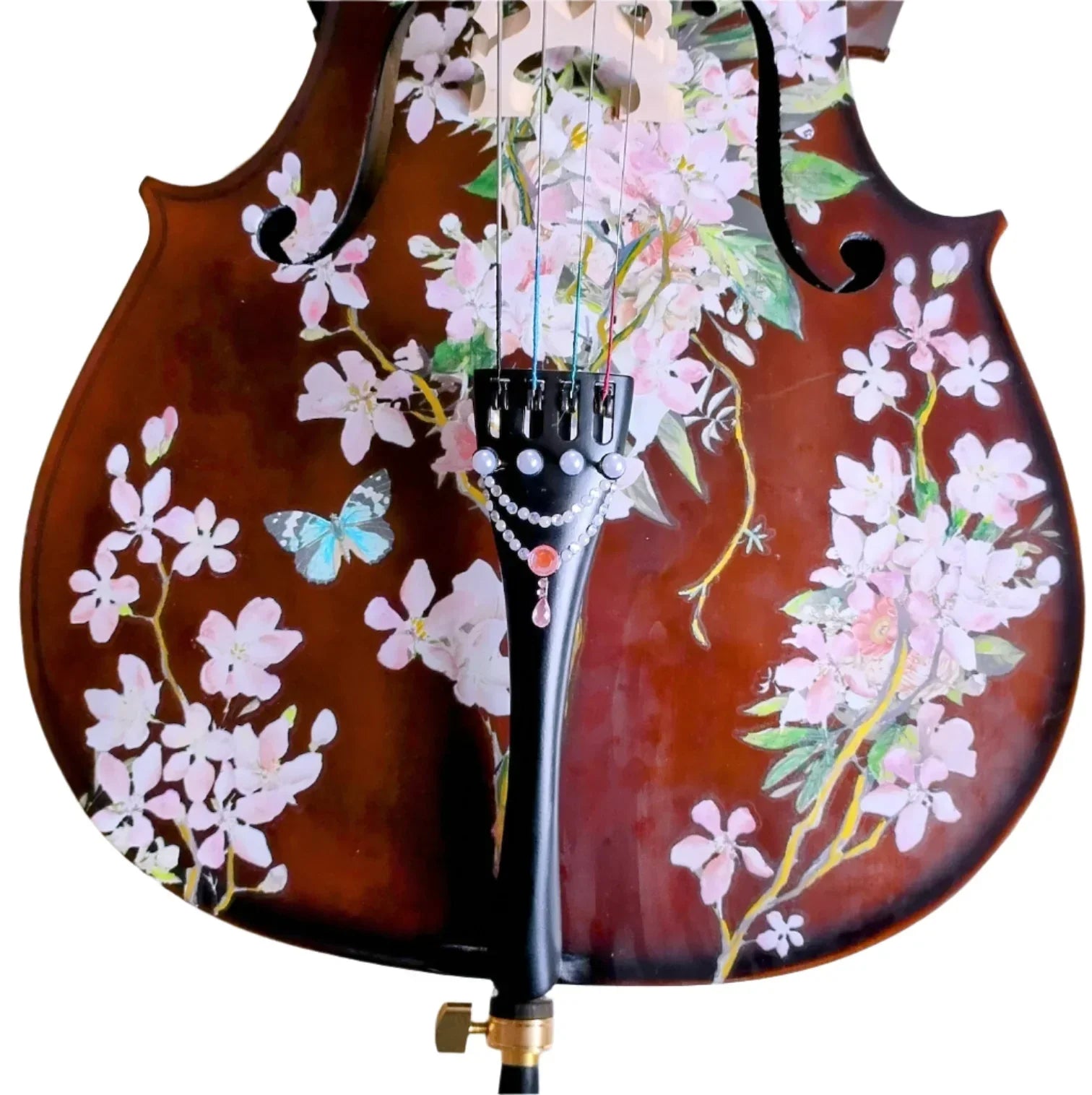 Cherry Blossom Cello Outfit | Pearl Fine Tuners & Brazilwood Bow - Rozanna's Violins