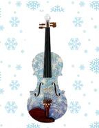 Snowflake Blue Violin Outfit | Carbon Fiber Bow & Crystal Fine Tuners - Rozanna's Violins