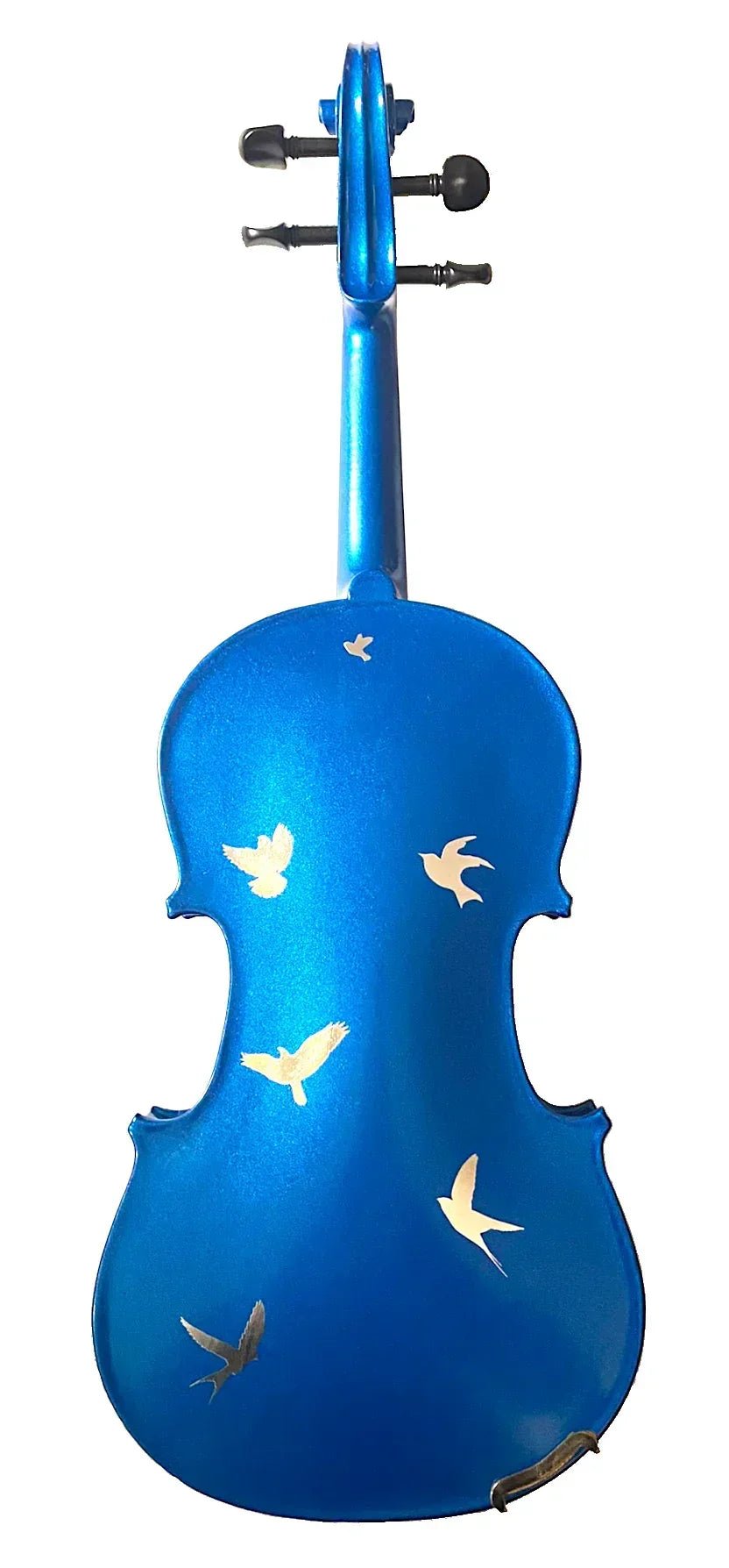 Bird Heaven Metallic Violin Outfit | Iridescent Metallic Bird Design & Crystal Tuners - Rozanna's Violins