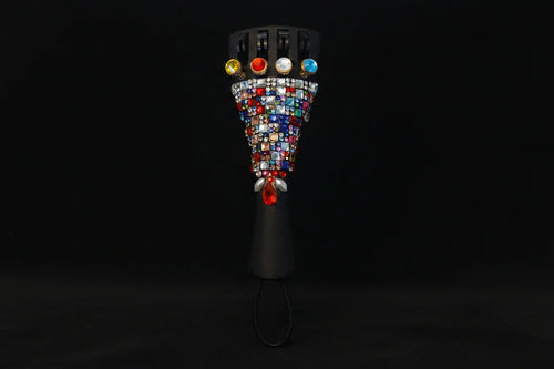 Carnival Crystalline Cello Tailpiece | Multicolor Crystal & Color - Coded Tuners - Rozanna's Violins