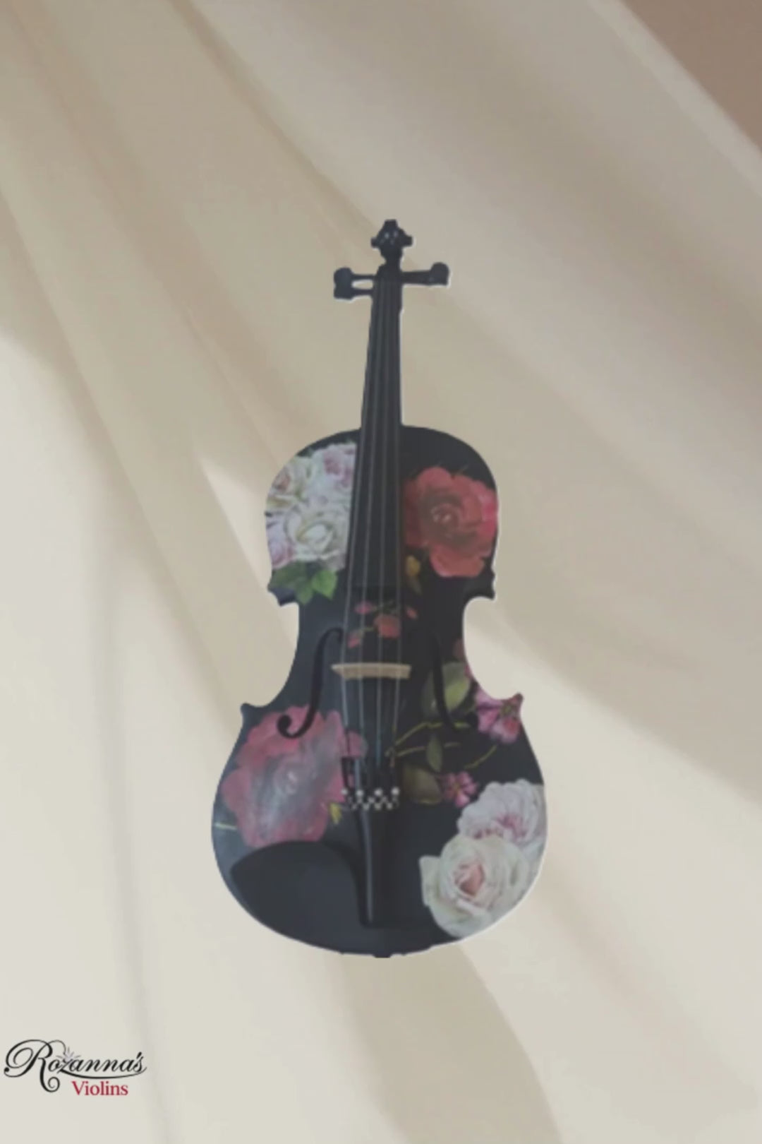 Rose Electric Acoustic White  3/4 Violin Outfit