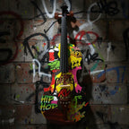Rozanna's Graffiti Art Violin Outfit | Carbon Fiber Bow & Crystal Fine Tuners - Rozanna's Violins