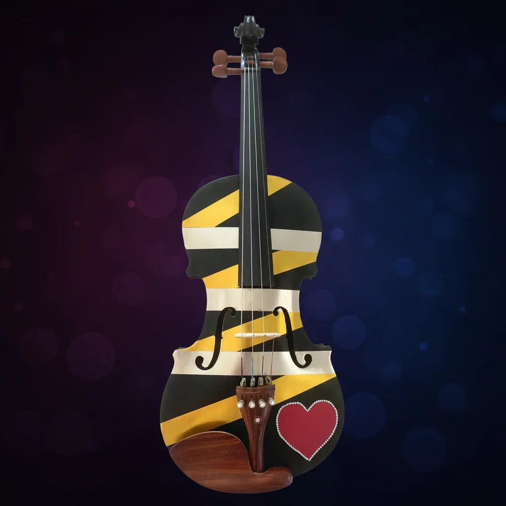 Rozanna's LOVE Wrap Violin Outfit | Gold & Silver Metallic Wrap, Red Heart - Rozanna's Violins