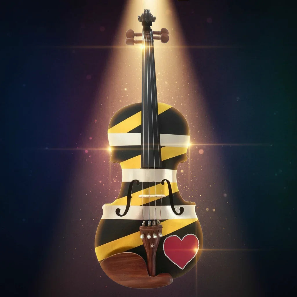 Rozanna's LOVE Wrap Violin Outfit | Gold & Silver Metallic Wrap, Red Heart - Rozanna's Violins