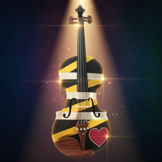 Rozanna's LOVE Wrap Violin Outfit | Gold & Silver Metallic Wrap, Red Heart - Rozanna's Violins