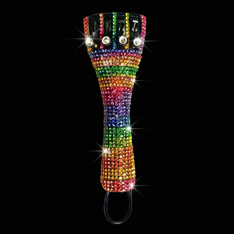 Rainbow Crystal Violin Tailpiece | Multi-Color Crystal Fine Tuners - Rozanna's Violins