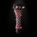Scarlet Lattice Cello Tailpiece | Red & White Crystal Checkerboard - Rozanna's Violins