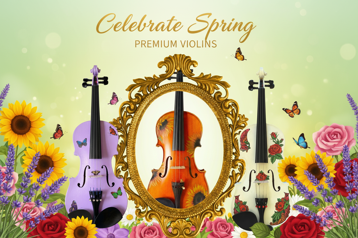 Spring Floral Violin Banner