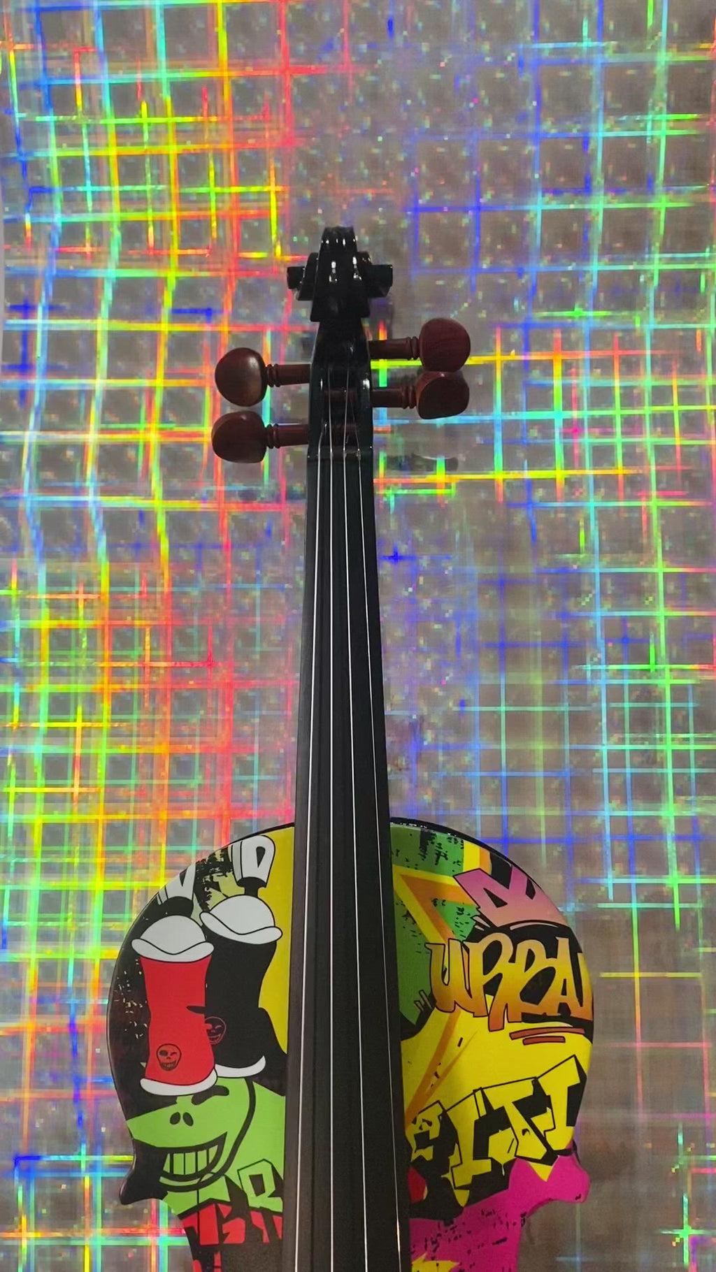 Rozanna's Graffiti Art Violin Outfit | Carbon Fiber Bow & Crystal Fine Tuners