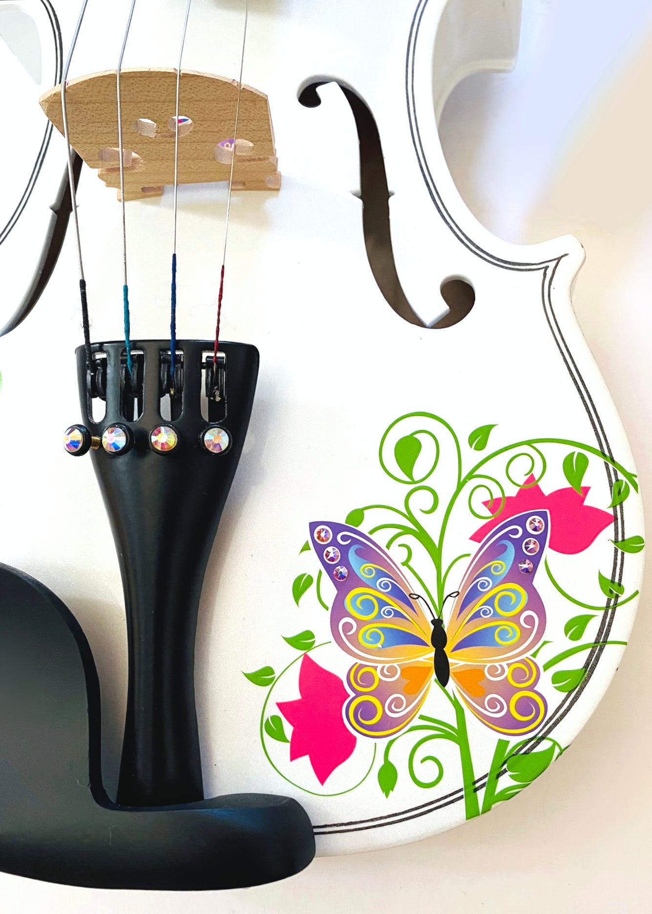 Rozanna's Butterfly Dream II White Bejeweled Violin Outfit - Rozanna's Violins