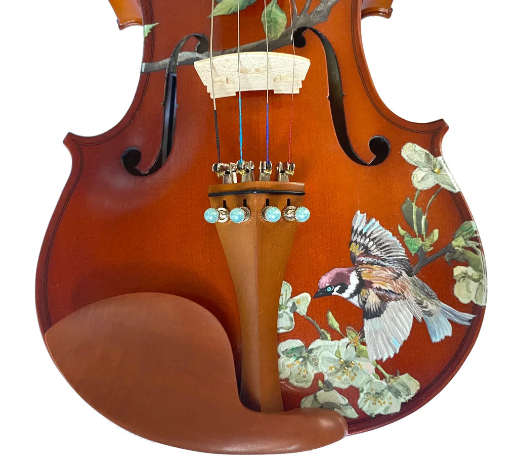 Rozanna's Song Bird Violin Outfit | Robin Egg Blue Pearl Tuners & Brazilwood Bow - Rozanna's Violins