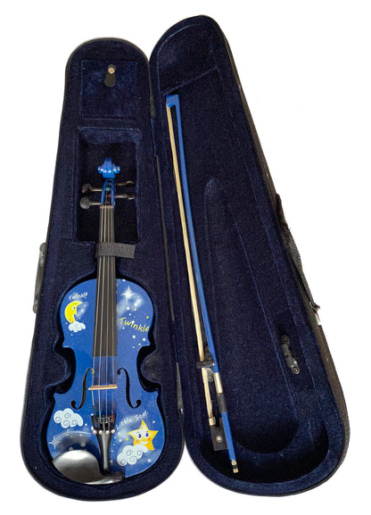 Blue Glitter Twinkle Star Violin Outfit - 1/4 Size - Rozanna's Violins