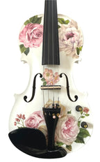 Rose Electric Acoustic White 3/4 Violin Outfit - Rozanna's Violins