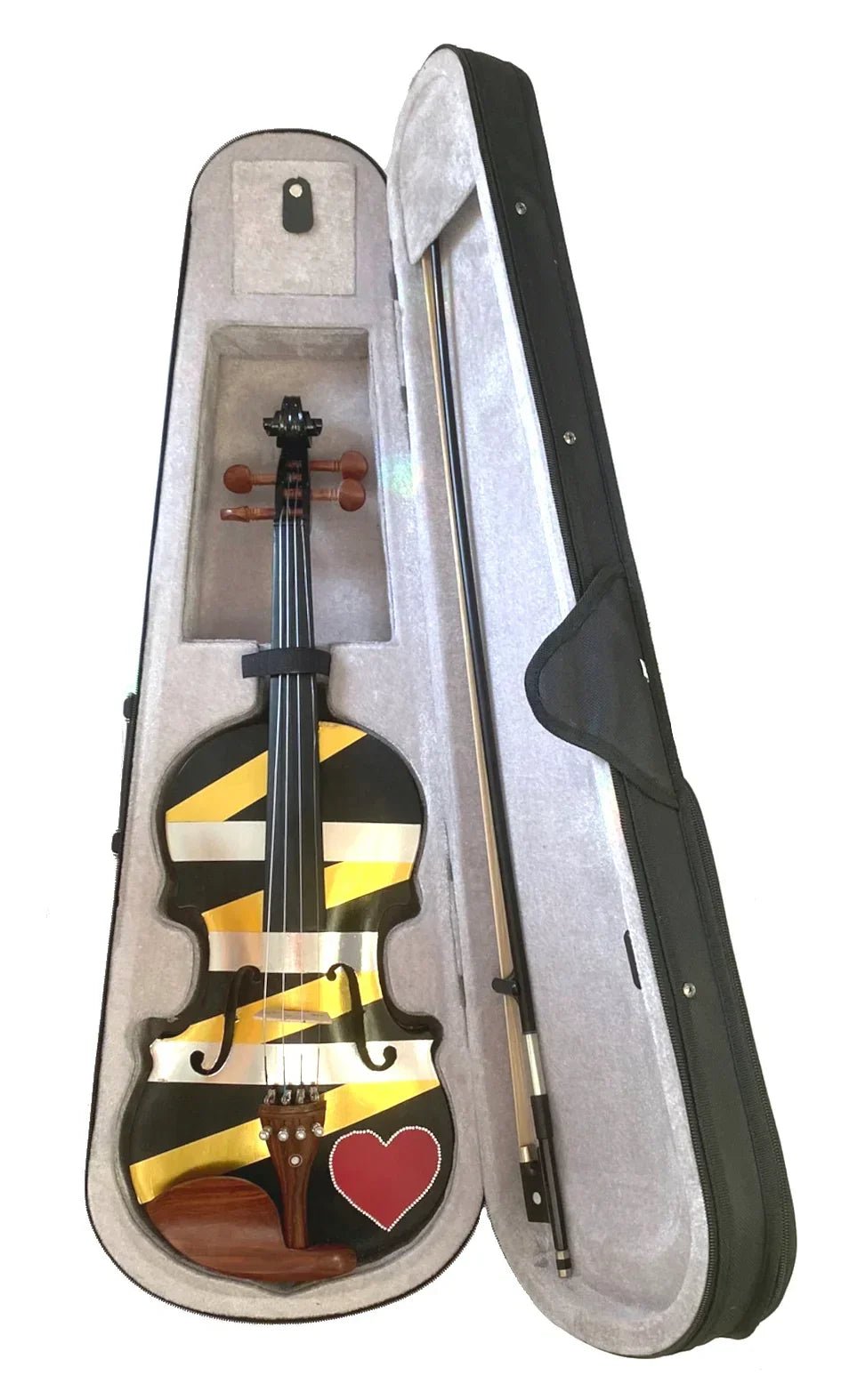 Rozanna's LOVE Wrap Violin Outfit | Gold & Silver Metallic Wrap, Red Heart - Rozanna's Violins