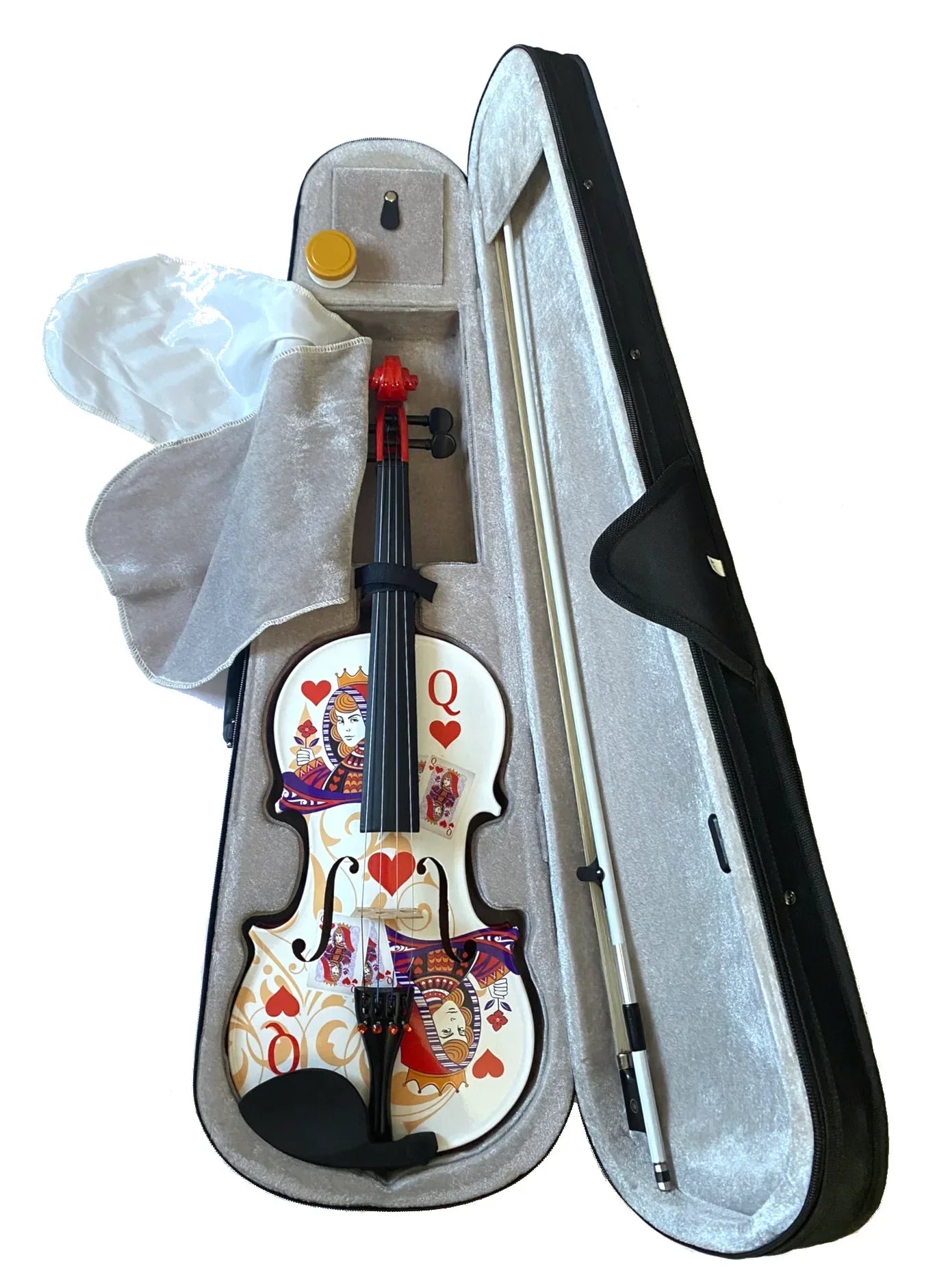 Queen of Hearts White/Red Violin Outfit - Rozanna's Violins