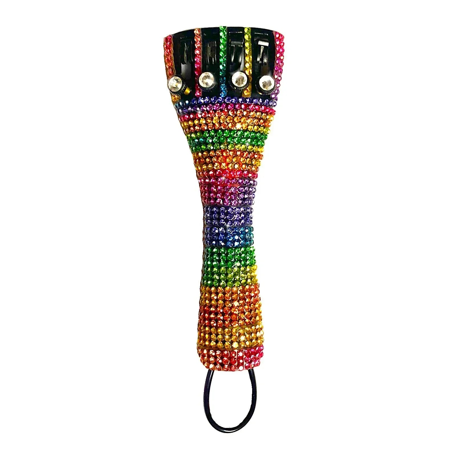 Rainbow Crystal Violin Tailpiece | Multi-Color Crystal Fine Tuners - Rozanna's Violins