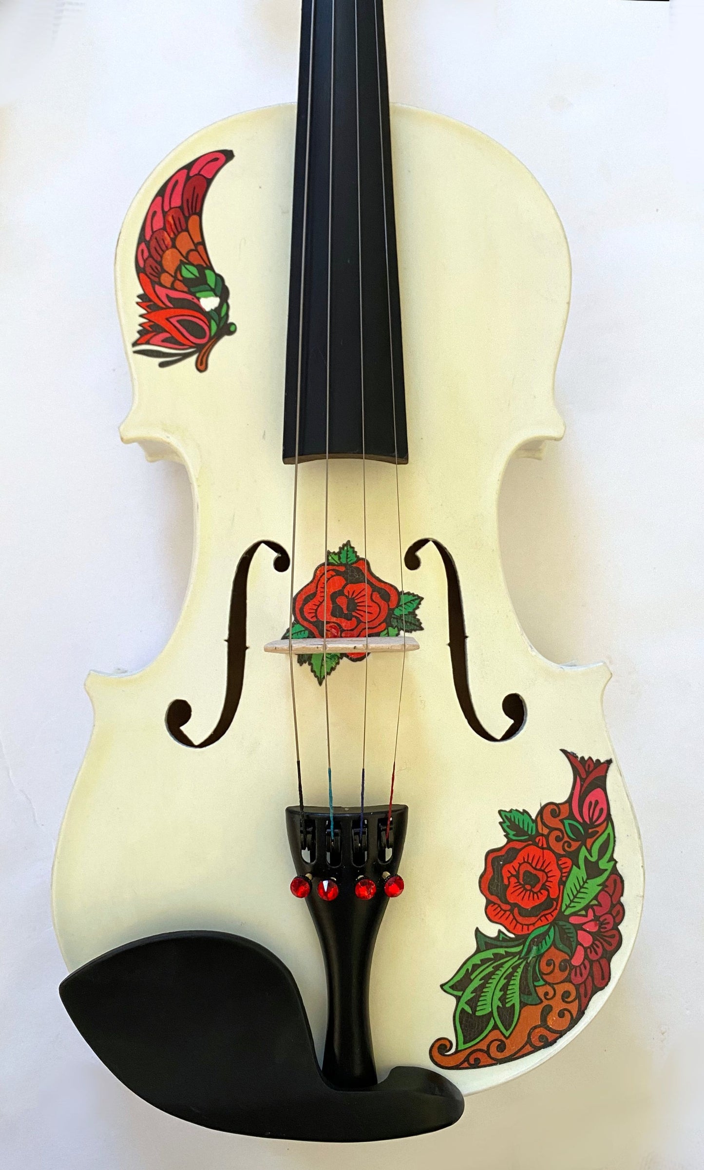 Rozanna's Butterfly Rose Tattoo White Violin Outfit - Rozanna's Violins