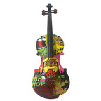 Rozanna's Graffiti Art Violin Outfit | Carbon Fiber Bow & Crystal Fine Tuners - Rozanna's Violins