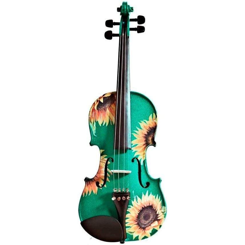 Rozanna's Violins Musical Instruments Sunflower Delight Emerald Green Glitter Violin Outfit