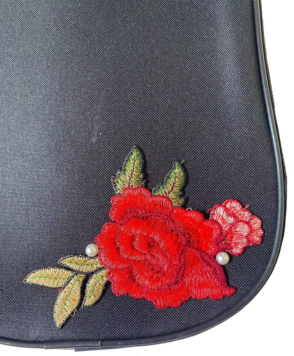 Rozanna's Butterfly Rose Violin Case | Ruby Roses, Butterfly & Faux Pearls - Rozanna's Violins