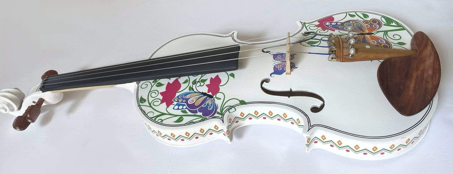 Rozanna's Violins Rozanna's Violins Butterfly Dream II White Glitter Violin Outfit w/Greca