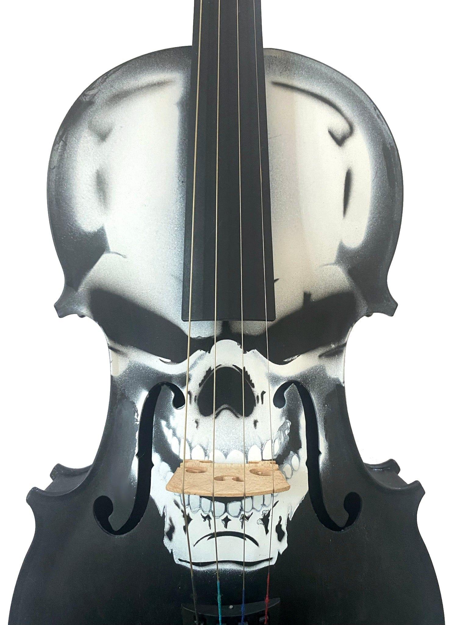 Scourge of War Skull Violin Outfit | Carbon Fiber Bow & Crystal Fine Tuners - Rozanna's Violins