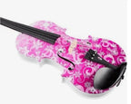 Snowflake Fuchsia Sparkle Violin Outfit | Carbon Fiber Bow & Case - Rozanna's Violins