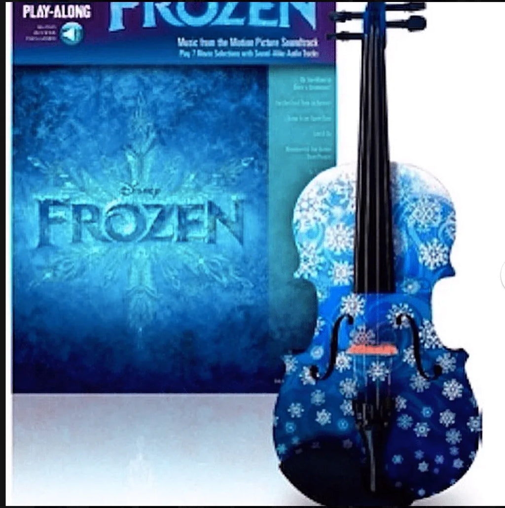 Snowflake Blue Violin Outfit | Carbon Fiber Bow & Crystal Fine Tuners - Rozanna's Violins