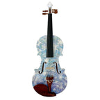 Snowflake Blue Violin Outfit | Carbon Fiber Bow & Crystal Fine Tuners - Rozanna's Violins