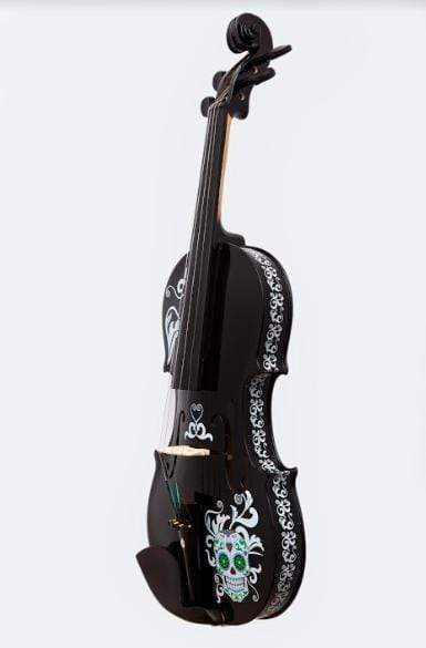 Rozanna's Violins Sugar Skull Black Glitter  Violin