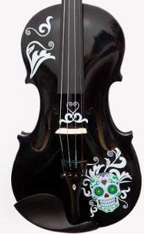 Rozanna's Violins 4/4 Sugar Skull Black Glitter  Violin